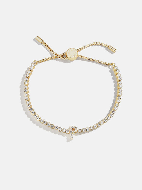 Tennis Initial Bracelet - Gold/Pavé