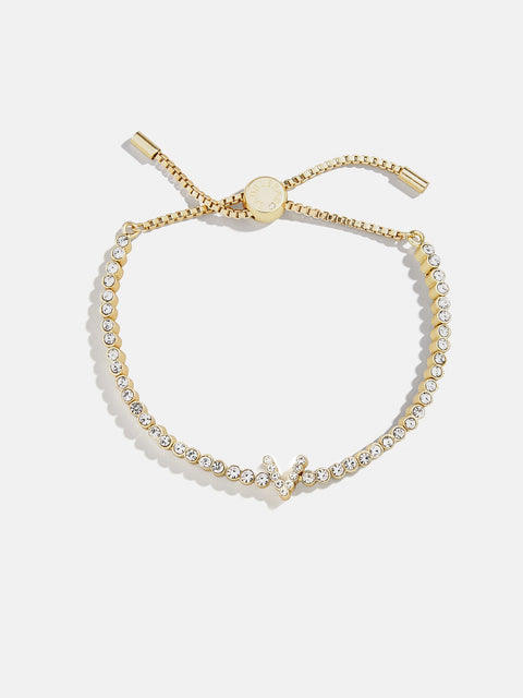 Tennis Initial Bracelet - Gold/Pavé