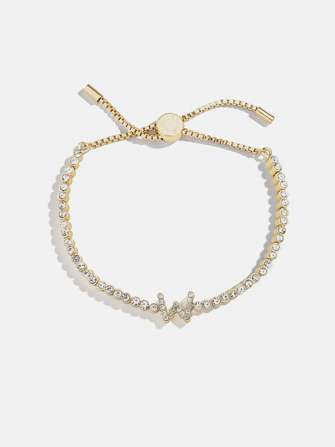 Tennis Initial Bracelet - Gold/Pavé