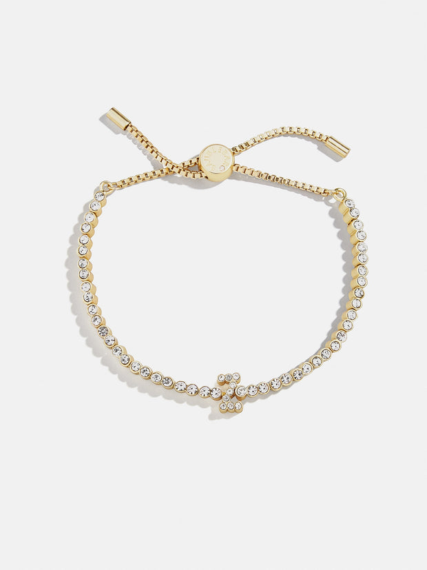 Tennis Initial Bracelet - Gold/Pavé