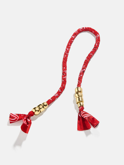 Braided Bandana Bag Charm - Red