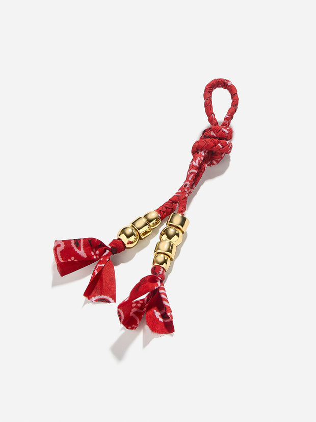 Braided Bandana Bag Charm - Red