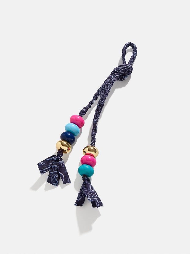 Braided Bandana Bag Charm - Blue