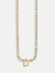 Ruth Initial Tennis Necklace - Gold/Pavé