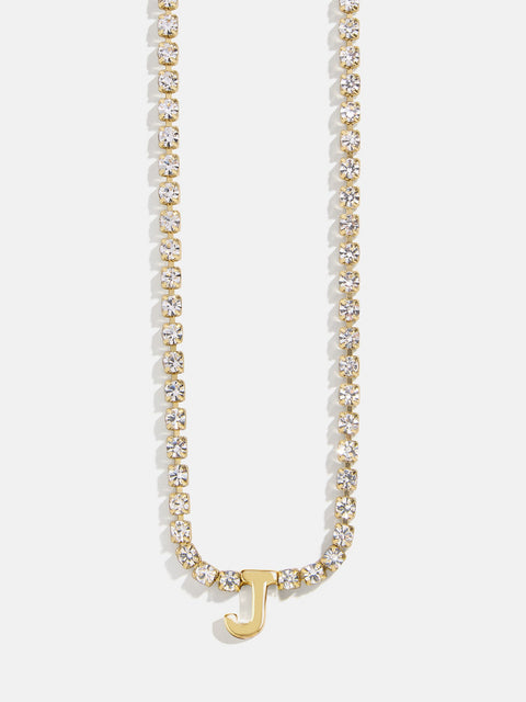 Ruth Initial Tennis Necklace - Gold/Pavé