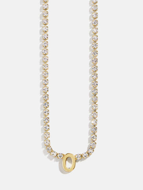 Ruth Initial Tennis Necklace - Gold/Pavé