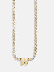 Ruth Initial Tennis Necklace - Gold/Pavé