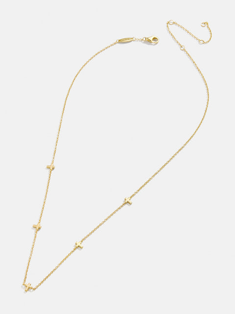 18K Gold Cross Necklace - Cross