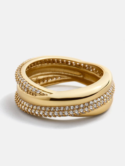 Ramona 18K Gold Ring - Gold/Pavé