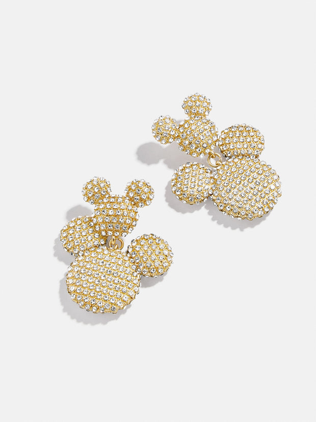 Disney Mickey Mouse Pavé Statement Earrings - Gold/Pavé