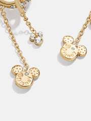 Disney Mickey Mouse Drop Earrings - Gold/Pavé