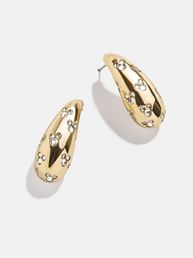 Disney Mickey Mouse Teardrop Earrings - Gold/Pavé