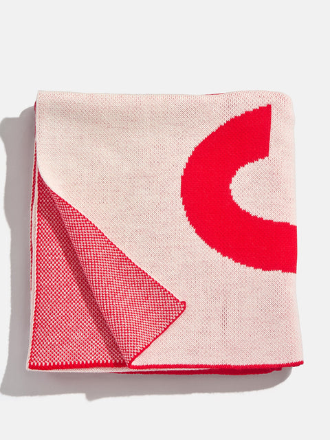 Down The Line Custom Blanket - Bright Red/White