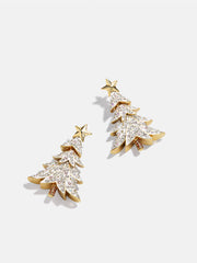 Pine-ing For You Earrings - White Christmas Tree