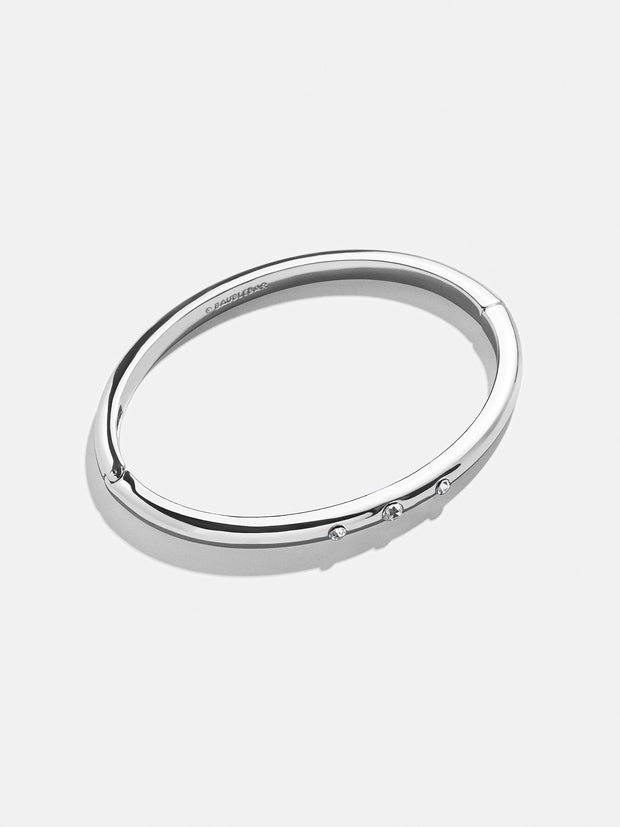 Destiny Hinge Bangle - Silver Bezels Bangle