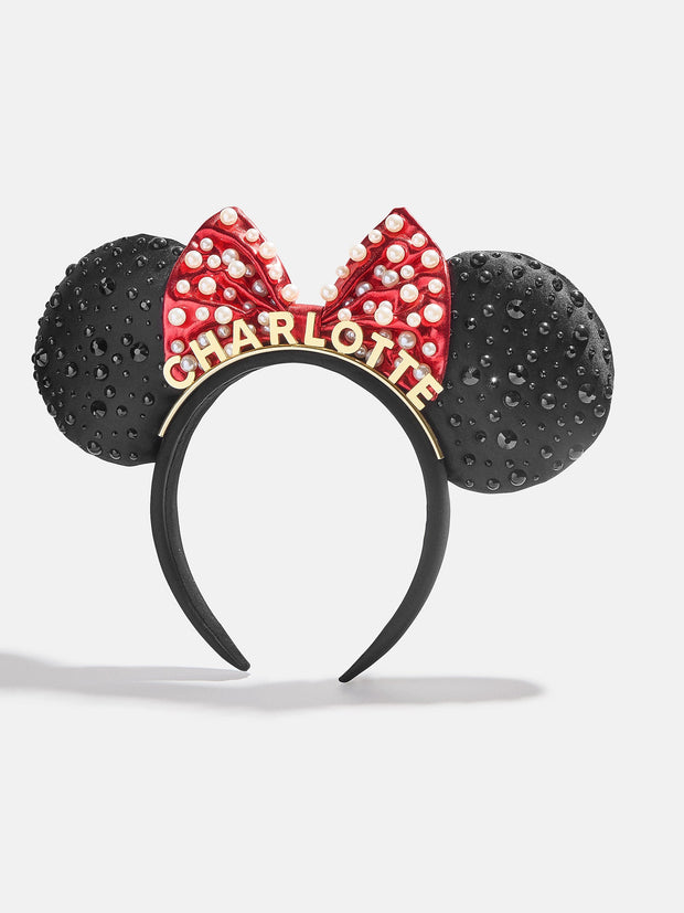 Disney Minnie Mouse Custom Ears Headband - Custom Black/Red Minnie Mouse Ears