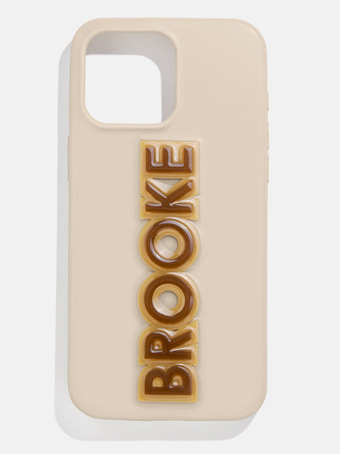 Block Font Custom iPhone Case - Beige/Brown