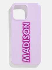 Block Font Custom iPhone Case - Lavender/Purple