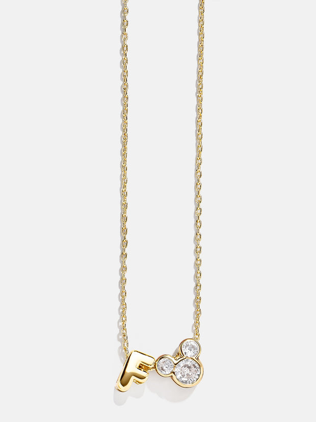 Disney Mickey Mouse Initial Necklace - Gold/Pavé