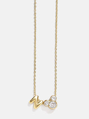 Disney Mickey Mouse Initial Necklace - Gold/Pavé