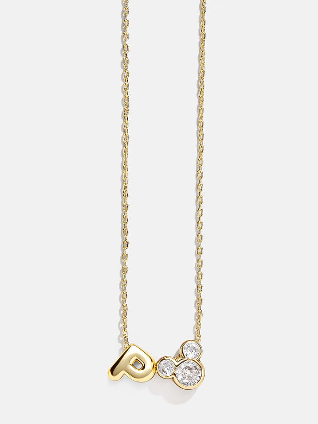 Disney Mickey Mouse Initial Necklace - Gold/Pavé