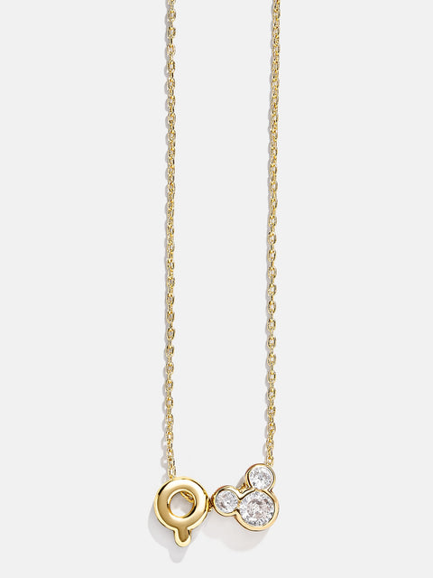 Disney Mickey Mouse Initial Necklace - Gold/Pavé