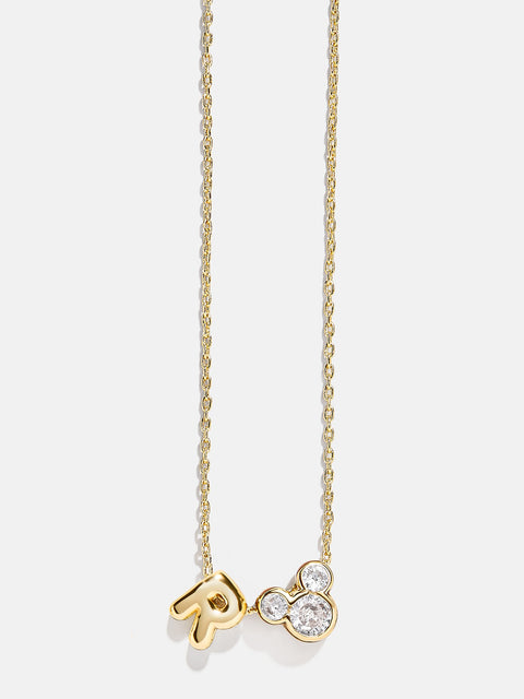 Disney Mickey Mouse Initial Necklace - Gold/Pavé