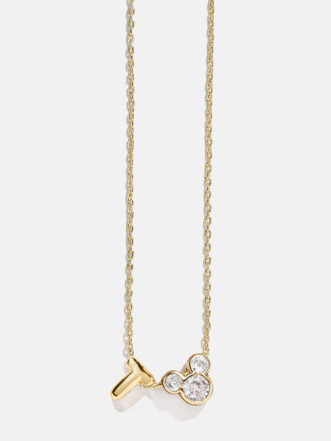 Disney Mickey Mouse Initial Necklace - Gold/Pavé