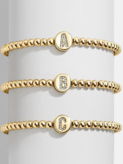 Carmen Initial Disc Pisa Bracelet - Gold