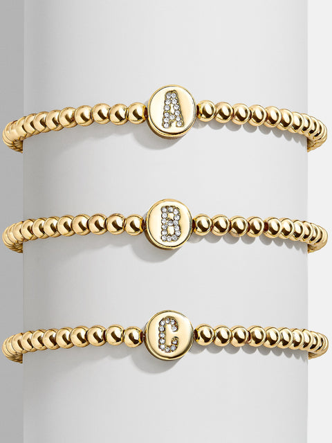 Carmen Initial Disc Pisa Bracelet - Gold