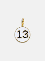 Custom Enamel Number Charm - Gold