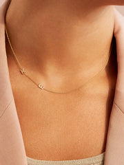 Maya Brenner Asymmetrical Custom Initial Necklace - Two Characters