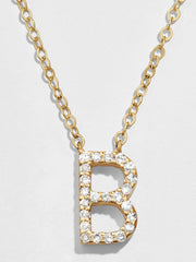 14K Gold Diamond Initial Necklace