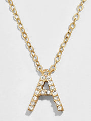 14K Gold Diamond Initial Necklace