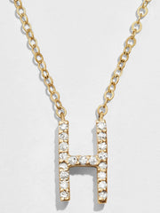 14K Gold Diamond Initial Necklace