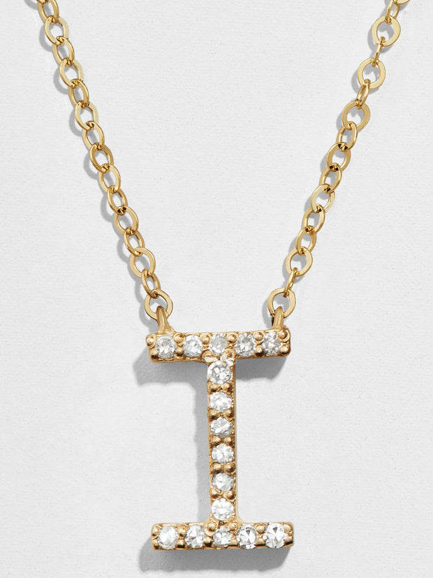 14K Gold Diamond Initial Necklace