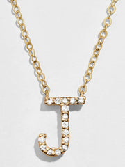 14K Gold Diamond Initial Necklace