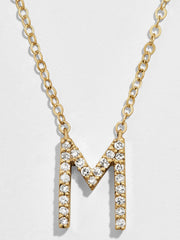 14K Gold Diamond Initial Necklace