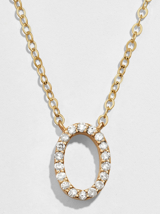 14K Gold Diamond Initial Necklace