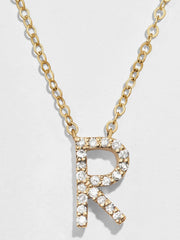 14K Gold Diamond Initial Necklace