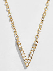 14K Gold Diamond Initial Necklace