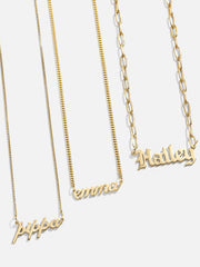 14K Gold Custom Nameplate Necklace - Gold