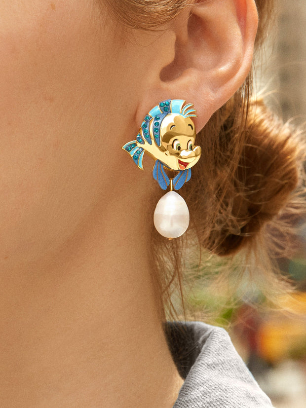 Flounder disney Earrings - Blue