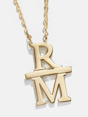 14K Gold Stacked Initial Custom Necklace - Gold