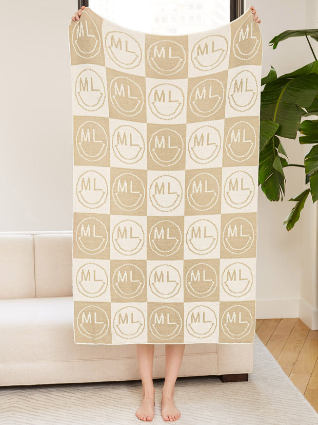 All Smiles Custom Blanket - Natural/Beige