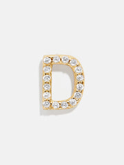 Single 18K Gold Initial Earring - Gold/Pavé