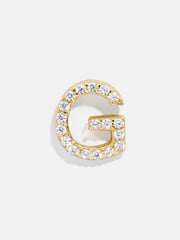 Single 18K Gold Initial Earring - Gold/Pavé