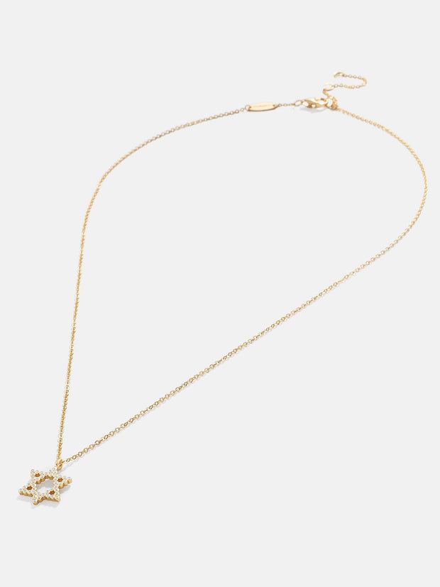 Star of David 18K Gold Necklace - Gold/Pavé