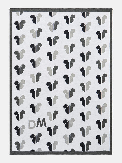 Mickey Mouse Disney Custom Initial Blanket - Black/White