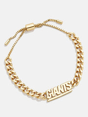 New York Giants NFL Gold Curb Chain Bracelet - New York Giants